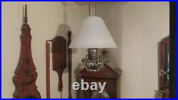 Aladdin Hanging Oil Lamp with Nickle Tilt Frame & Base with Opal Shade