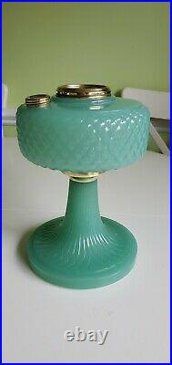 Aladdin Jade Jadeite Green Moonstone Diamond Quilt B-86 Glass Lamp Fount only