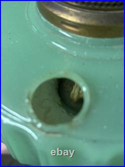 Aladdin Jadeite Corinthian Oil Lamp with Chimney Shade Aladdin Jadeite Corinthian Oil Lamp with Chimney Shade