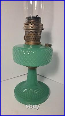 Aladdin Jadeite Green Moonstone Glass Lamp Model B Burner