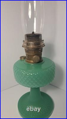Aladdin Jadeite Green Moonstone Glass Lamp Model B Burner