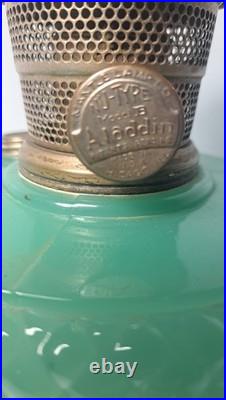 Aladdin Jadeite Green Moonstone Glass Lamp Model B Burner