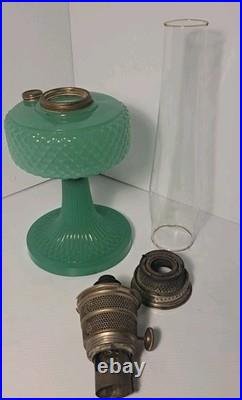 Aladdin Jadeite Green Moonstone Glass Lamp Model B Burner