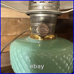 Aladdin Jadeite Moonstone Model B Lamp With Milk Glass Shade Electric 25