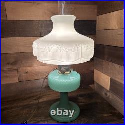 Aladdin Jadeite Moonstone Model B Lamp With Milk Glass Shade Electric 25