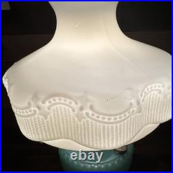 Aladdin Jadeite Moonstone Model B Lamp With Milk Glass Shade Electric 25