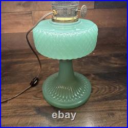Aladdin Jadeite Moonstone Model B Lamp With Milk Glass Shade Electric 25