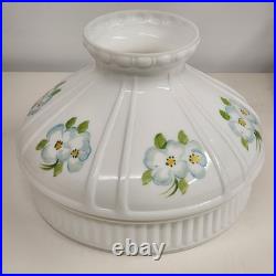 Aladdin Kerosene-Electric Mantle Lamp Solid Brass Crystal Dogwood Glass Shade