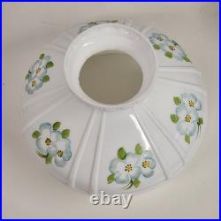 Aladdin Kerosene-Electric Mantle Lamp Solid Brass Crystal Dogwood Glass Shade