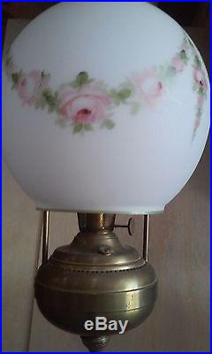 Aladdin Kerosene Hanging Lamp #6 With Ball Shade