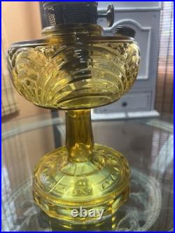 Aladdin Kerosene Lamp Clear Amber Glass With Frost Glass Shade