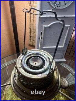 Aladdin Kerosene Lamp Clear Amber Glass With Frost Glass Shade