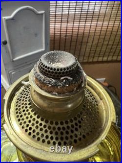 Aladdin Kerosene Lamp Clear Amber Glass With Frost Glass Shade