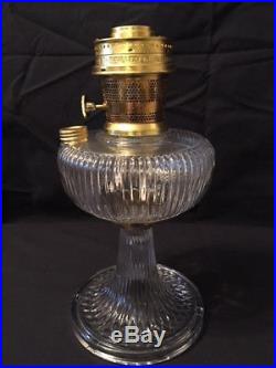 Aladdin Kerosene Lamp, Clear Crystal Vertique reproduction & new Model 23 burner