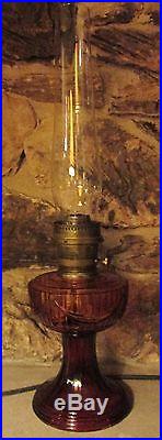 Aladdin Kerosene Lincoln Drape Amber #23 burner tall chimney Lamp 76