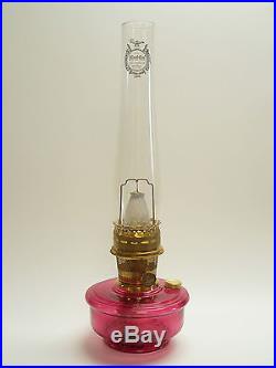 Aladdin Kerosene Mantle Lamp Cranberry Red/Pink Genie III Lamp C6110 Shelf/Table