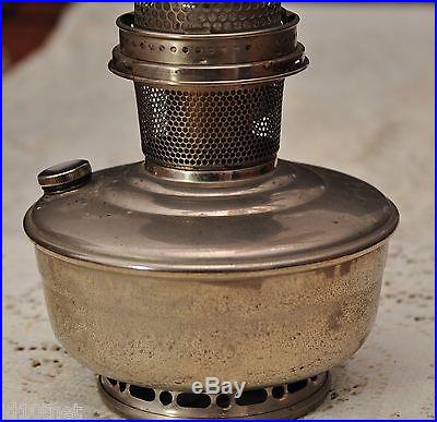 Aladdin Kerosene Model 12 Nickel Plated Table Lamp with Chimney (G113)