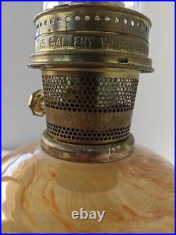 Aladdin Kerosene Oil Glazed Ceramic Shelf Lamp. Model 23 with Aladdin Globe