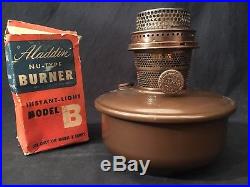 Aladdin Kerosene Oil Lamp Bronze Mod. B Nashville Burner Hanging / Bracket Font