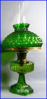Aladdin Kerosene Oil Lamp Green Corinthian Nu Type Model B Lamp 2