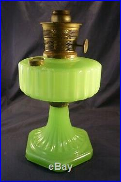Aladdin Kerosene Oil Lamp Green Jadite Moonstone Nu-type Model B Burner Vintage