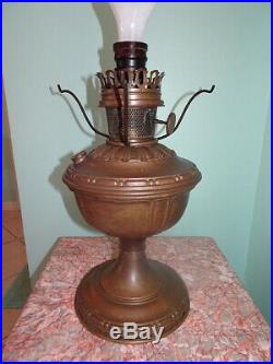 Aladdin Kerosene Oil Lamp Model No. 7 With Original Signed Emeralite Shade