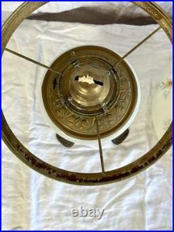 Aladdin Kerosene Oil Lamp White Floral Glass Shade/ Chimney Antique Hurricane