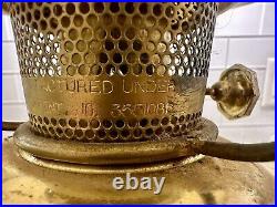 Aladdin Kerosene Oil Lantern Lamp Patent # 3551086 Knob 23 Brass No Shade