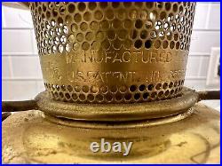 Aladdin Kerosene Oil Lantern Lamp Patent # 3551086 Knob 23 Brass No Shade