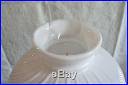Aladdin Kerosene Oil Mantle Lamp Model 12 Nickel & White Swirl Glass Shade
