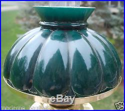 Aladdin Kerosene Oil Solid Brass Model 23 Heritage Lamp Green Cased Shade