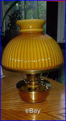 Aladdin Kerosene/Oil Solid Brass Model 23 Wall Lamp with Amber Shade EX
