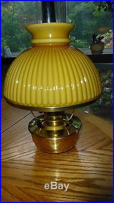 Aladdin Kerosene/Oil Solid Brass Model 23 Wall Lamp with Amber Shade EX