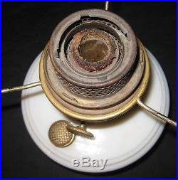 Aladdin Kerosene Oil White Lamp Font Model B Brass Burner 10 Inch Shade Holder