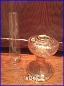 Aladdin Kerosene Table Lamp Pink Lincoln Drape Base Rose Shade 24 Tall Vintage