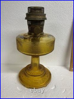 Aladdin Kerosene oil lamp 106 Amber Colonial glass is excellent used B burner