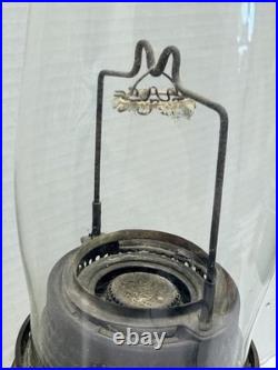 Aladdin Kerosene oil lamp 106 Amber Colonial glass, used A burner, Glass Chimney