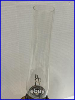 Aladdin Kerosene oil lamp 106 Amber Colonial glass, used A burner, Glass Chimney