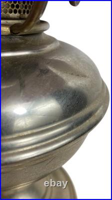 Aladdin Kerosine Converted Brass Base Red Fluted Glass Shade 23inches high #11