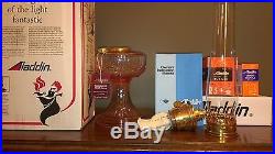 Aladdin Lamp 1997 Lincoln Drape Pink Glass Unused Complete in Box Model 23