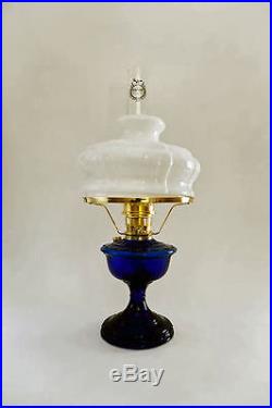 Aladdin Lamp 2012 Cobalt Alexandria Glass Lamp with Opal Mod 7-8 Shade VB2312-401