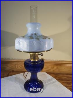 Aladdin Lamp Cobalt Blue Short Lincoln Drape Lamp Brass Electric 201 Shade