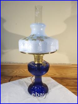 Aladdin Lamp Cobalt Blue Short Lincoln Drape Lamp Brass Electric 201 Shade
