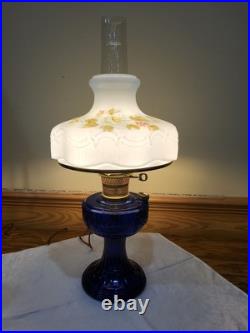 Aladdin Lamp Cobalt Blue Short Lincoln Drape Lamp Brass Electric 201 Shade