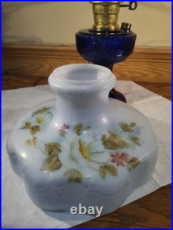 Aladdin Lamp Cobalt Blue Short Lincoln Drape Lamp Brass Electric 201 Shade