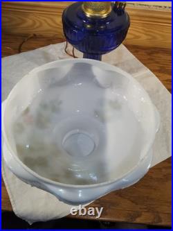 Aladdin Lamp Cobalt Blue Short Lincoln Drape Lamp Brass Electric 201 Shade