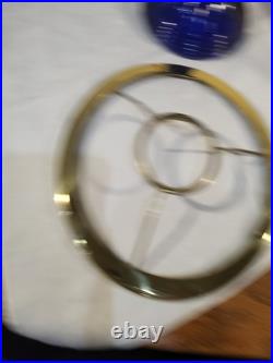 Aladdin Lamp Cobalt Blue Short Lincoln Drape Lamp Brass Electric 201 Shade