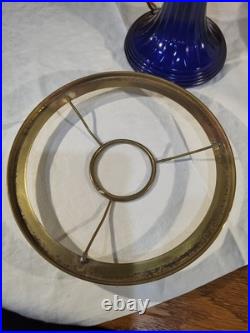 Aladdin Lamp Cobalt Blue Short Lincoln Drape Lamp Brass Electric 201 Shade