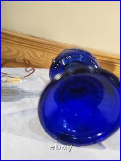 Aladdin Lamp Cobalt Blue Short Lincoln Drape Lamp Brass Electric 201 Shade