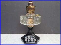Aladdin Lamp Corinthian B-104 BLACK FOOT Clear Font INNER LABEL 1935 -36